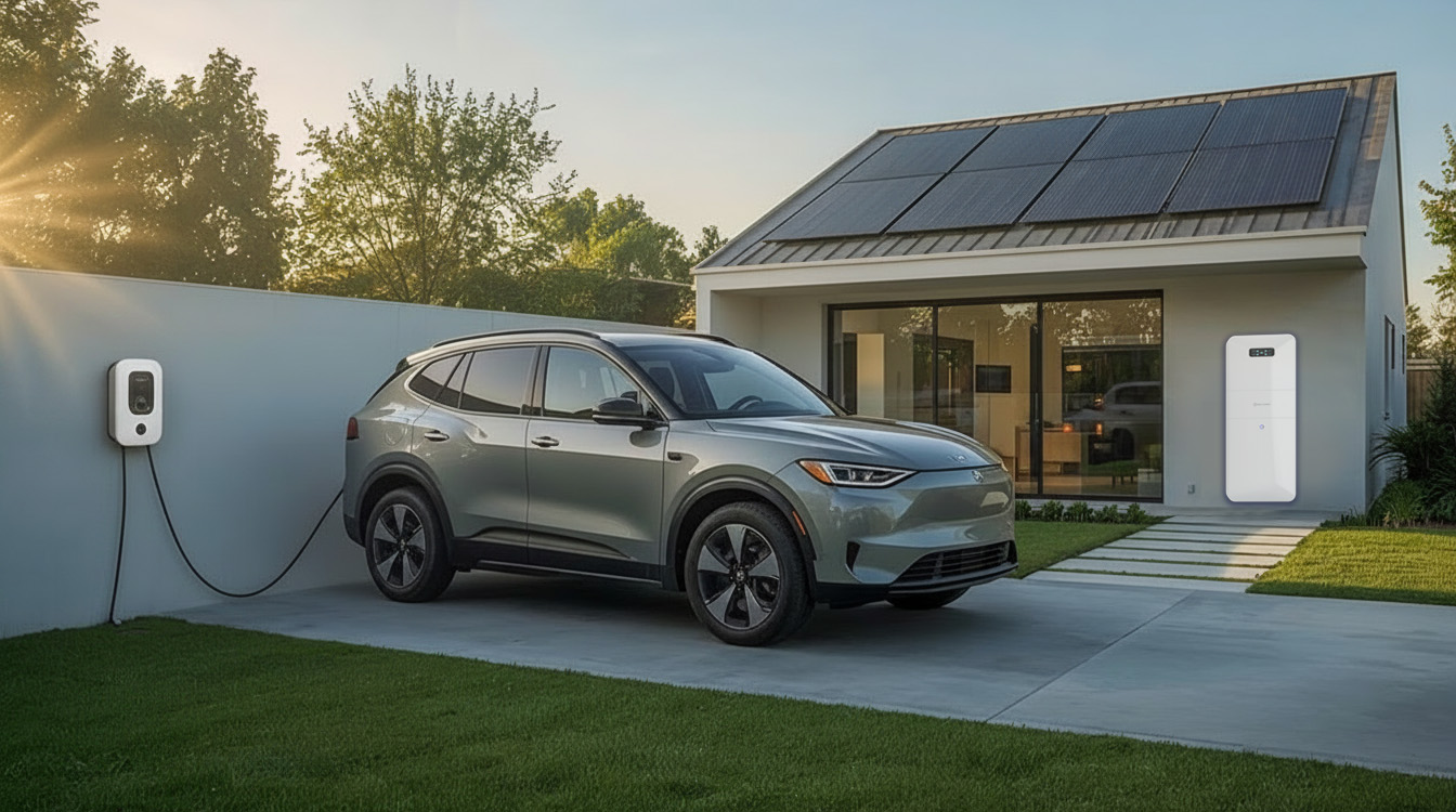 Evening light with solar, EV charger and solar battery AIO2